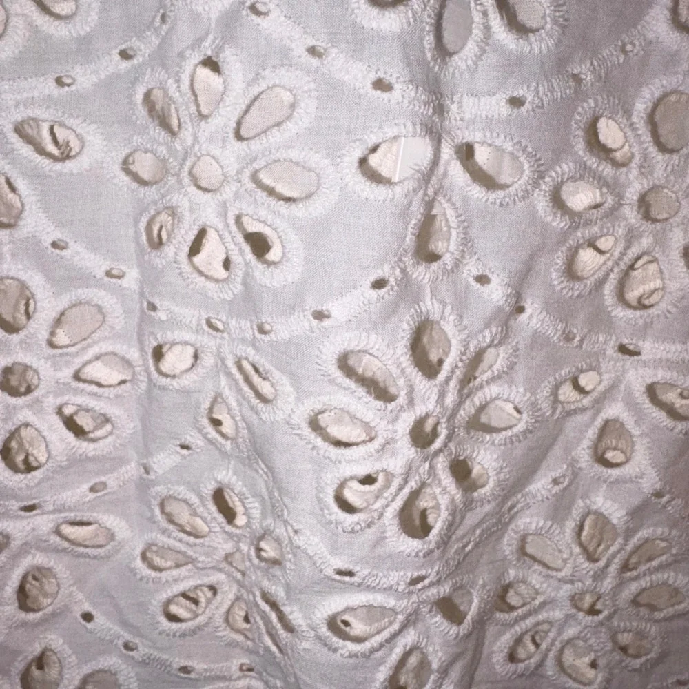 Kate Spade Eyelet Cover-Up Dress medium White NEW Balloon Sleeve Scalloped Boho